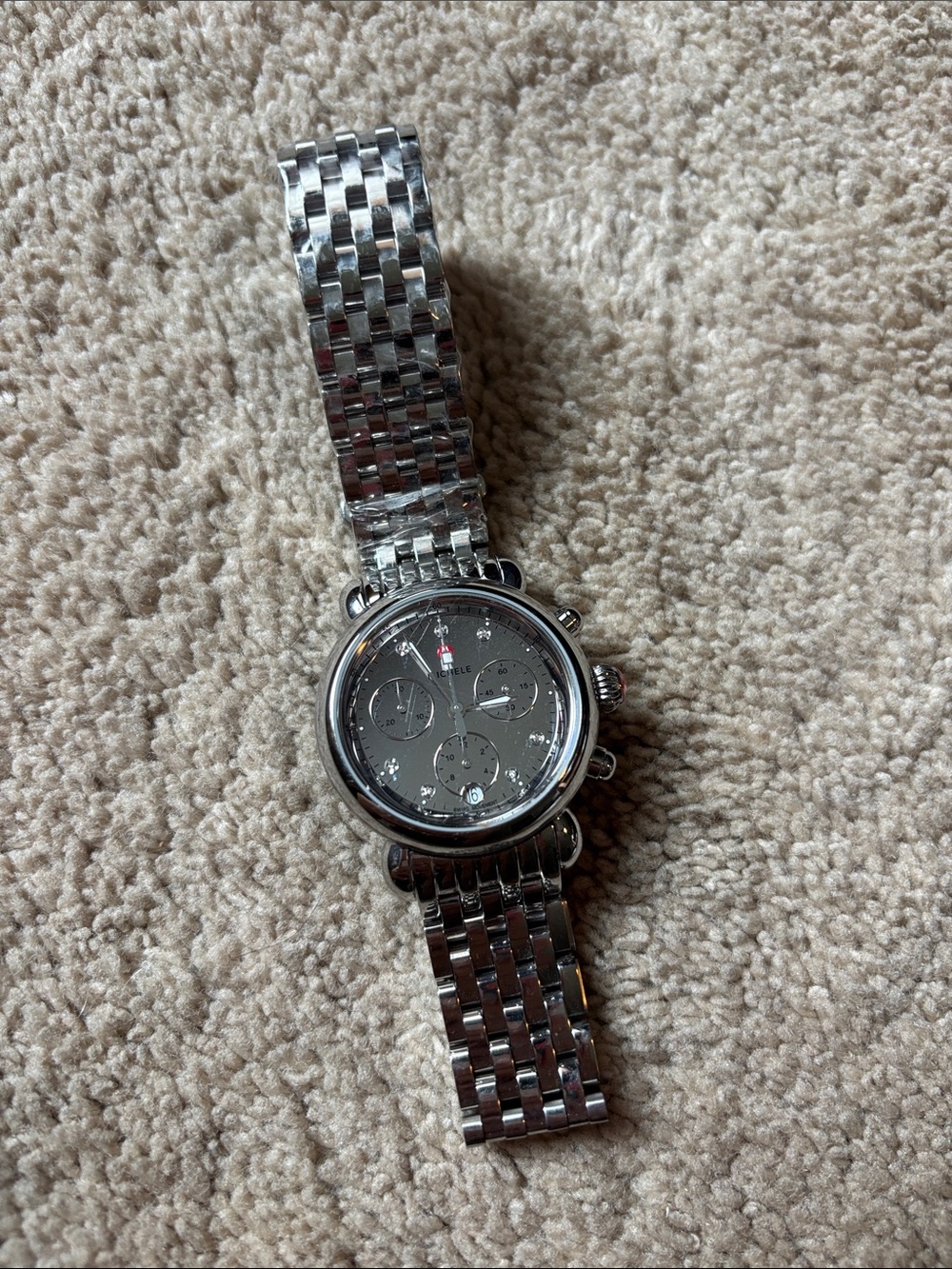 Michele CSX silver tone watch
